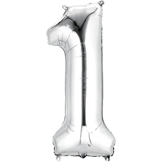 Silver Number Balloon, 34 Inches  (FGB53) - Flowers Gifts and Balloons
