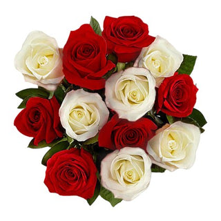A Bouquet of Red and White Roses" (FGB141) - Flowers Gifts and Balloons