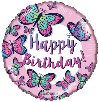 Birthday Butterflies Foil Balloon (FGB310) - Flowers Gifts and Balloons