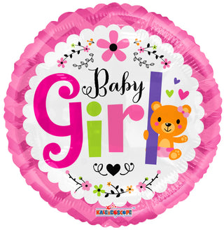 Baby Girl Bear Foil Balloon (FGB311) - Flowers Gifts and Balloons