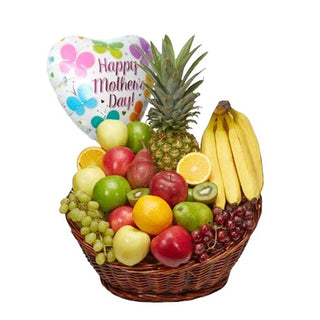 Fruit Hamper Basket with Balloon (FGB329) - Flowers Gifts and Balloons