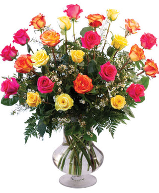 24 MIXED ROSES (FGB1) - Flowers Gifts and Balloons