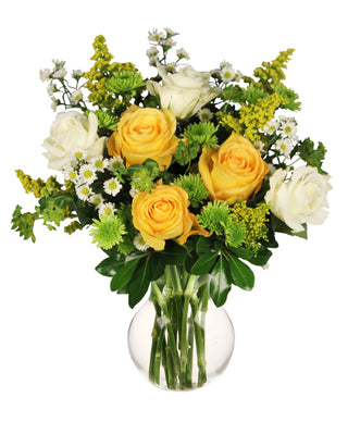 WHITE & YELLOW ROSES  (FGB65) - Flowers Gifts and Balloons
