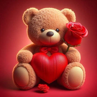 Romantic Teddy Bear and Red Rose Gift Set - Flowers Gifts and Balloons