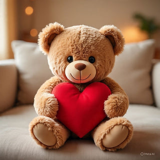 Medium Teddy Bear with Heart - Flowers Gifts and Balloons