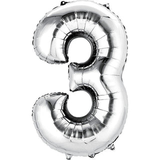 Silver Number Balloon, 34 Inches  (FGB53) - Flowers Gifts and Balloons