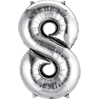 Silver Number Balloon, 34 Inches  (FGB53) - Flowers Gifts and Balloons