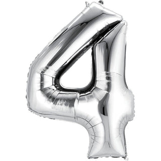 Silver Number Balloon, 34 Inches  (FGB53) - Flowers Gifts and Balloons