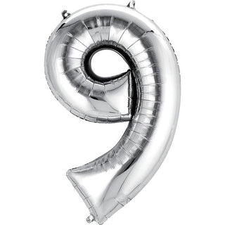 Silver Number Balloon, 34 Inches  (FGB53) - Flowers Gifts and Balloons