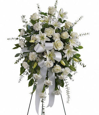 White Standing Spray  (FGB225) - Flowers Gifts and Balloons