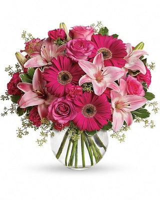 Vibrant Pink Floral Delight (FGB181) - Flowers Gifts and Balloons