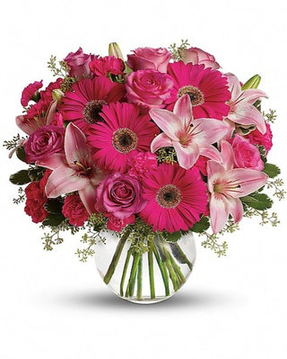 Vibrant Pink Floral Delight (FGB181) - Flowers Gifts and Balloons