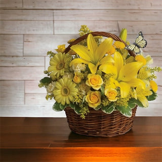 Golden Glow Basket  (FGB73) - Flowers Gifts and Balloons