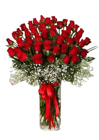 42 Red Roses in vase  (FGB128) - Flowers Gifts and Balloons