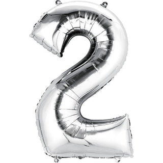 Silver Number Balloon, 34 Inches  (FGB53) - Flowers Gifts and Balloons